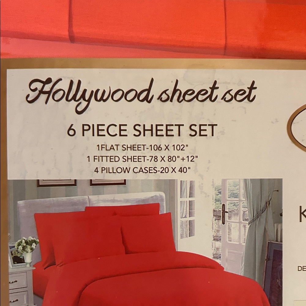 Super Soft King Size Orange Sheet Set NWT - Picture 3 of 4